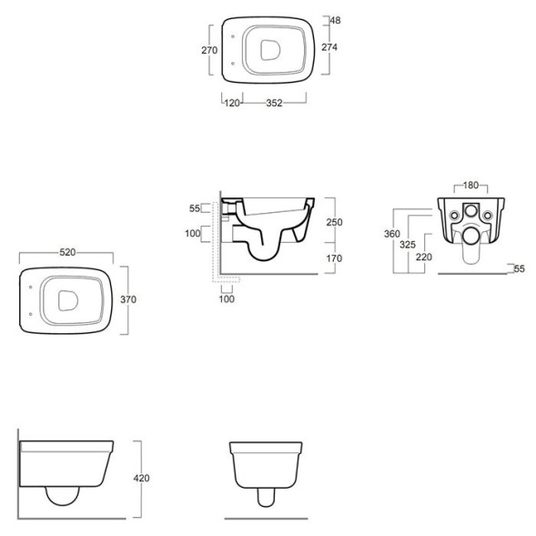 Унитаз SIMAS EVOLUTION подвесной цвет белый EVO18/F85