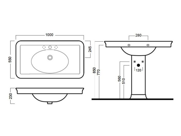 Раковина HATRIA DOLCEVITA Y0F001 подвесная с 1 отверстием с переливом цвет белый