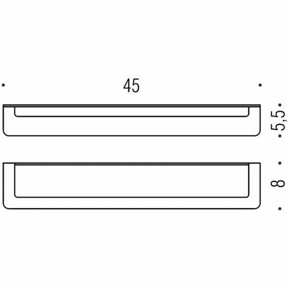 Полотенцедержатель COLOMBO DESIGN OVER B7010 широкий цвет нержавеющая сталь
