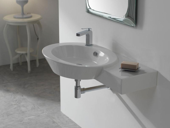 Раковина Scarabeo WISH подвесная с переливом с одним отверстием с полотенцедержателем цвет белый 2011