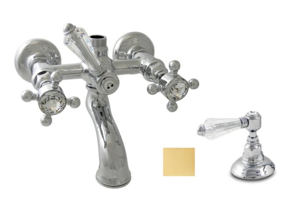 Nicolazzi Смеситель для ванны и душа Liberty Black 1400 GO 34 цвет золото