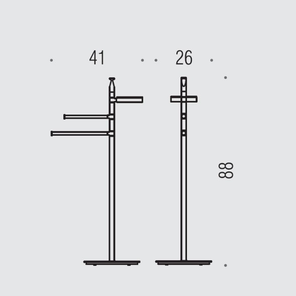 Стойка COLOMBO DESIGN PLANETS B9814 напольная с полотенцедержателем с мыльницей цвет хром