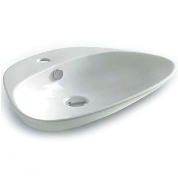 Раковина Artceram Plettro накладная с одним отверстием перелив есть  цвет белый PTL002 01 00