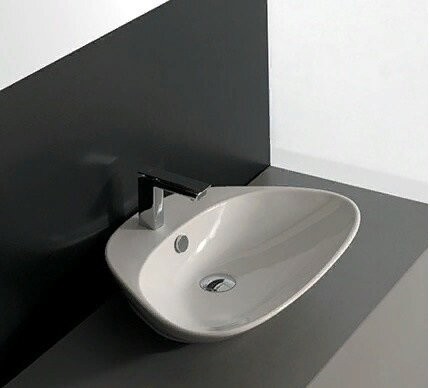 Раковина Artceram Plettro накладная с одним отверстием перелив есть  цвет белый PTL002 01 00