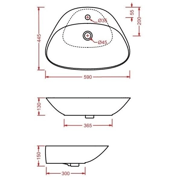 Раковина Artceram Plettro накладная с одним отверстием перелив есть  цвет белый PTL002 01 00