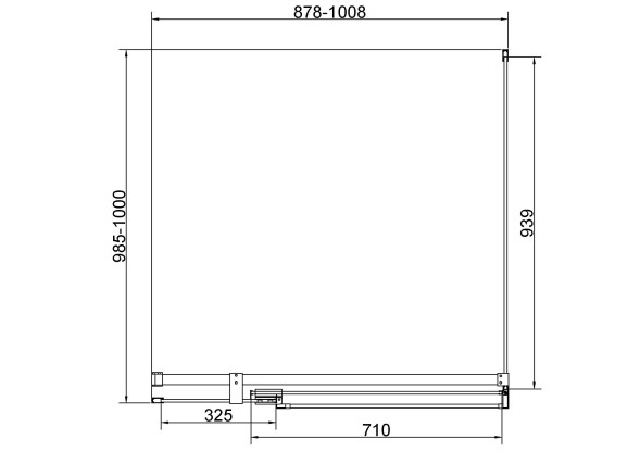 Vincea Душевой уголок Экстенза (Extenza) VSR-4EX901010CLBN, 900/1000*1000, брашированный никель, стекло прозрачное