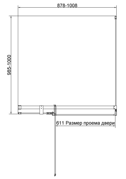 Vincea Душевой уголок Экстенза (Extenza) VSR-4EX901010CLBN, 900/1000*1000, брашированный никель, стекло прозрачное