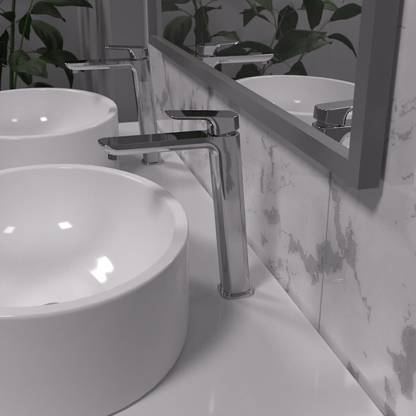 Paini 09CR205LL Смеситель для раковины Нове с длинным изливом, высокий, хром