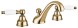 Emmevi Deco Ceramic, двухрычажный смеситель для раковины (излив 13 см), на 3 отверстия, с донным клапаном, цвет бронза 121033/BR