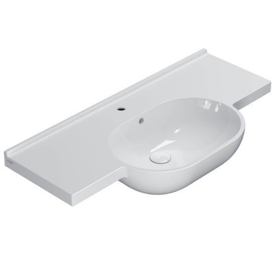 Раковина GLOBO MODE подвесная или на консоль с одним отверстием и двумя намеченными цвет белый ME100BI