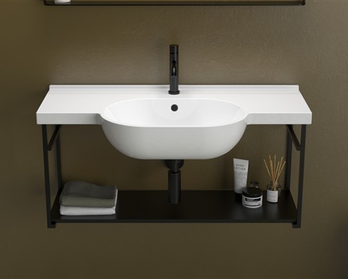 Раковина GLOBO MODE подвесная или на консоль с одним отверстием и двумя намеченными цвет белый ME100BI