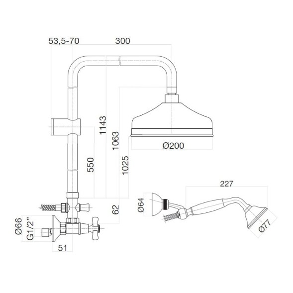 Душевая система Webert Armony AM760405065, бронза