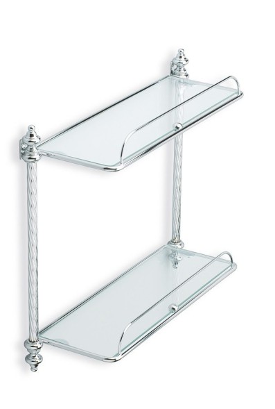 Стеклянная полка 2-х уровневая с ограждением Complementi G 694, цвет золото