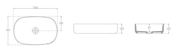 Раковина ISVEA Infinity накладная ШГВ 550*360*120 отверстия для смесителя отсутствуют цвет коричневый 10NF65055-2H