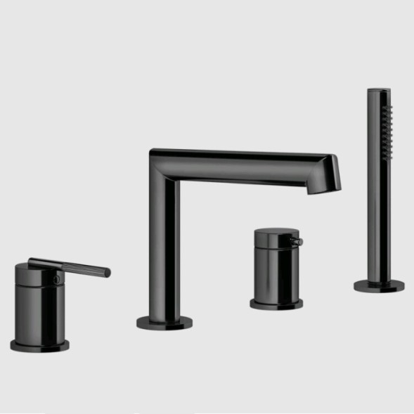 Gessi Смеситель для ванны и душа, Ingranaggio, цвет черный металл  63537#706
