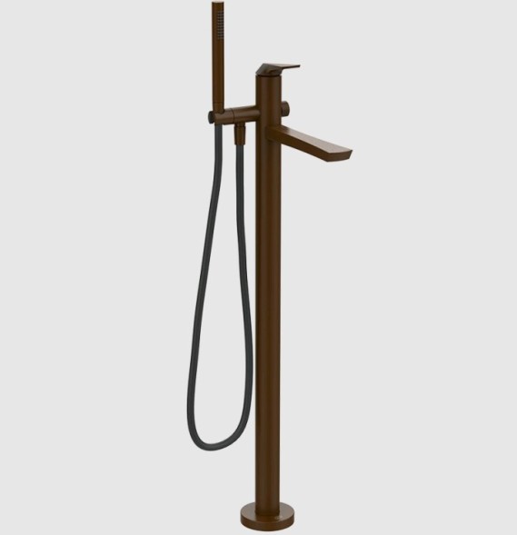 Gessi Смеситель для ванны и душа, Ventaglio, напольный, цвет Темная бронза 72028#845
