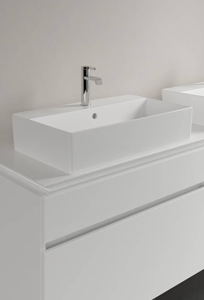 Villeroy&amp;Boch Раковина, Memento 2.0, шгв 600*420*90, отверстия для смесителя-1 сквозное, 2 промаркированных, CeramicPlus, цвет-альпийский белый 4A0761R1