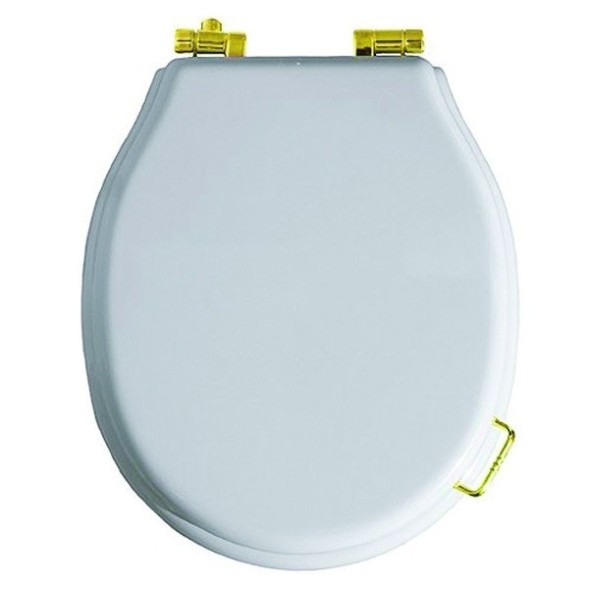 Сиденье с крышкой SIMAS LANTE с микролифтом цвет белый золото LA007OR