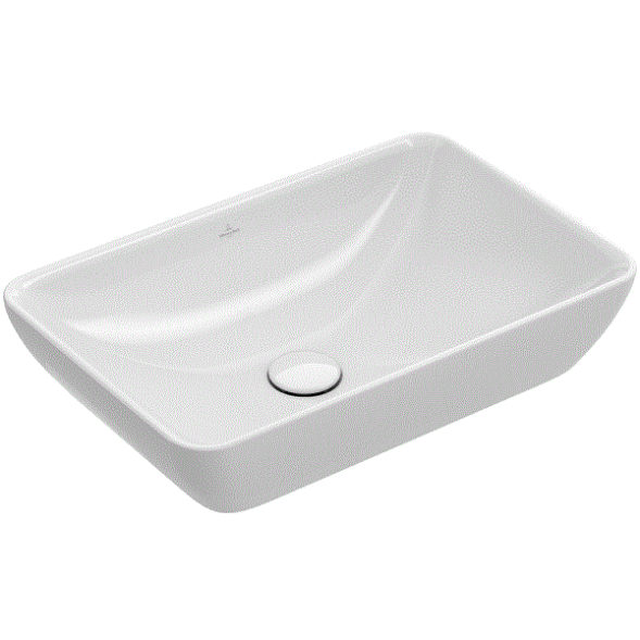 Villeroy&amp;Boch Раковина, Venticello, шгв 550*360*118, отверстия для смесителя-отсутствуют, CeramicPlus, цвет-камень белый 411355RW