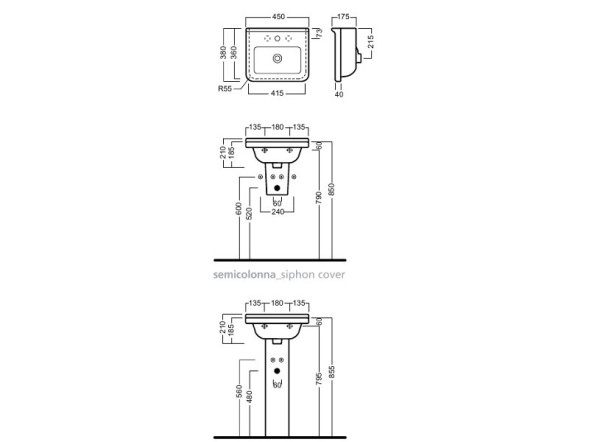 Раковина HATRIA ERIKA PRO Q YXGI01 подвесная или на тумбу с одним отверстием с переливом цвет белый