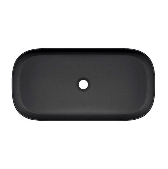 Раковина Scarabeo GLAM накладная без перелива без отверстий цвет черный матовый с антибактериальным и грязеотталкивающим покрытием BIOKER 1803 49 BK