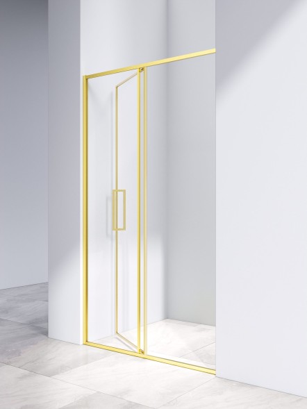 Vincea Душевая дверь Слим 8мм (Slim 8mm) VDP-4SL120CLG, брашированное золото, стекло прозрачное