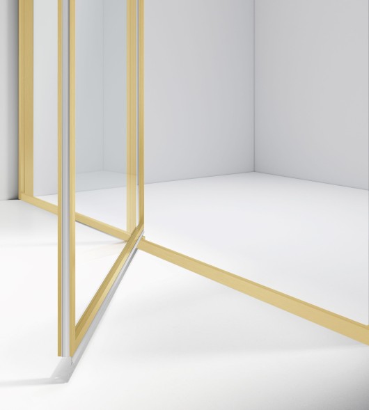 Vincea Душевая дверь Слим 8мм (Slim 8mm) VDP-4SL120CLG, брашированное золото, стекло прозрачное