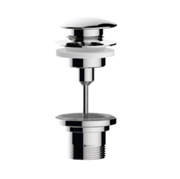 Донный клапан Bossini Teo Z00700.030 Click-Clack для раковин с переливом и без перелива 1” ? цвет хром