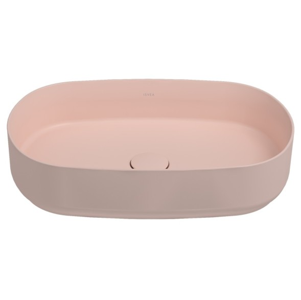 Раковина ISVEA Infinity накладная ШГВ 550*360*120 отверстия для смесителя отсутствуют цвет лососевый матовый 10NF65055-2S