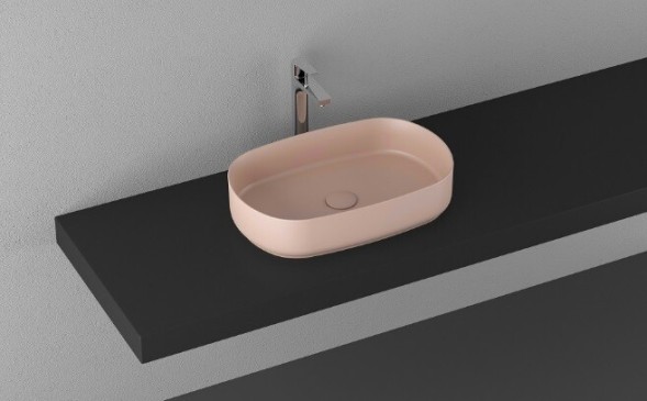 Раковина ISVEA Infinity накладная ШГВ 550*360*120 отверстия для смесителя отсутствуют цвет лососевый матовый 10NF65055-2S