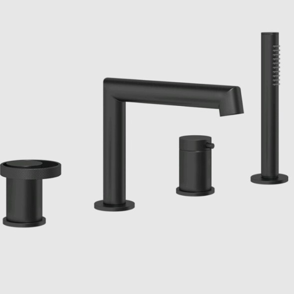 Gessi Смеситель для ванны и душа, Anello, цвет черный матовый