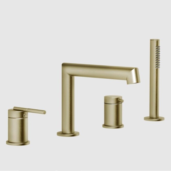 Gessi Смеситель для ванны и душа, Ingranaggio, цвет Латунь матовая  63537#727