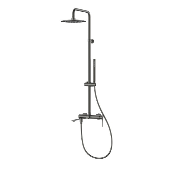 Vincea Душевая стойка Линеа (Linea) VSFS-4LN1GM с изливом, вороненая сталь
