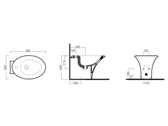 Биде HATRIA SCULTURE YR4201 напольное цвет белый