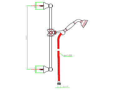 Nicolazzi Штанга для душа Doccia545 5521M OS цвет латунь брашированная