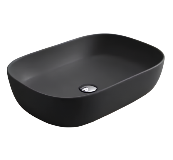 Раковина Scarabeo GLAM накладная без перелива без отверстий цвет черный матовый с антибактериальным и грязеотталкивающим покрытием BIOKER 1804 49 BK