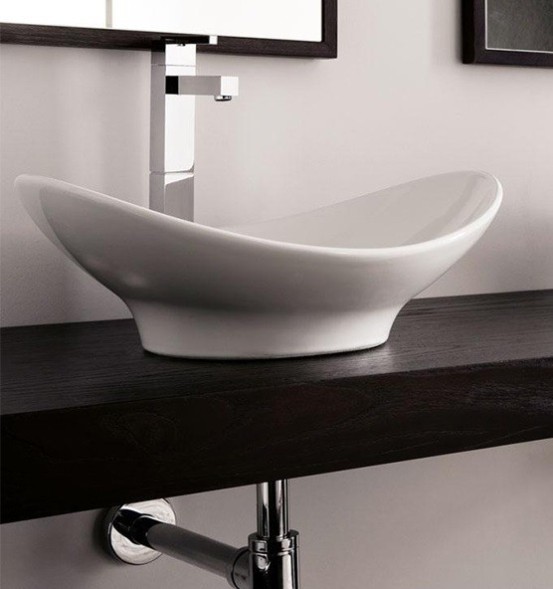 Раковина Scarabeo ZEFIRO накладная без перелива без отверстий цвет белый 8207