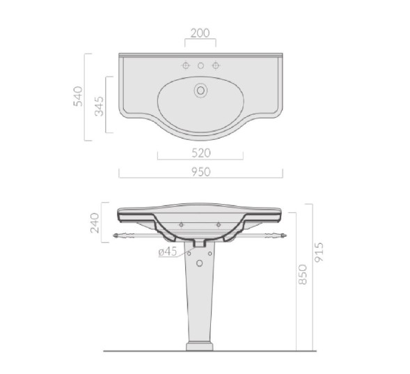 Раковина GALASSIA ETHOS 8434M подвесная с одним отверстием с переливом цвет белый глянцевый