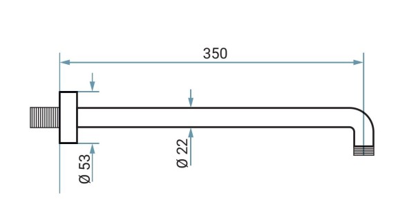 Emmevi, настенный круглый кронштейн 35 см, для верхнего душа, подключение 1/2", цвет золото C00679mm350/OR