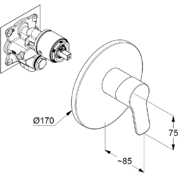 Смеситель KLUDI PURE&amp;EASY 376550565 для душа встраиваемый внешняя часть