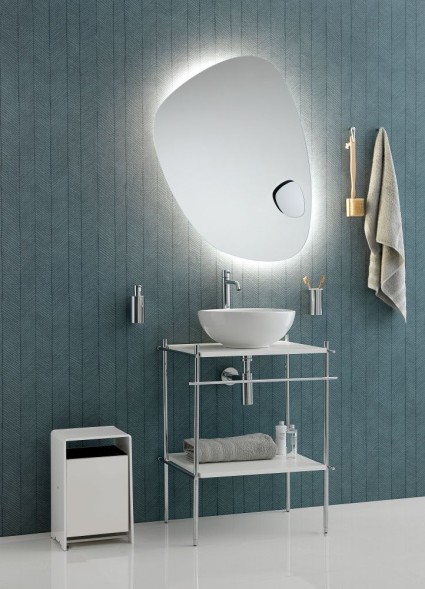 Stil Haus Hashi, настенная металлическая консоль с деревянной полкой, цвет золото