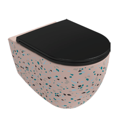 Унитаз ISVEA Infinity подвесной ШГВ 365*530*400 цвет-лососевый матовый Terrazzo 10NF02001-TRZ-2S