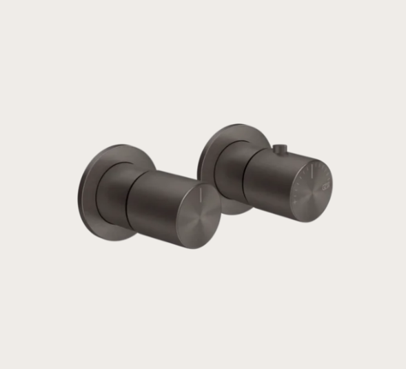 Gessi Смеситель для душа, Habito Bath Shower, на 3 потребителя, цвет Черный брашированный металл  70036#707