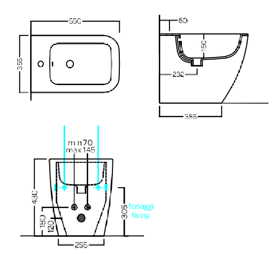 Биде HATRIA TECNA Y9DF01 напольное цвет белый