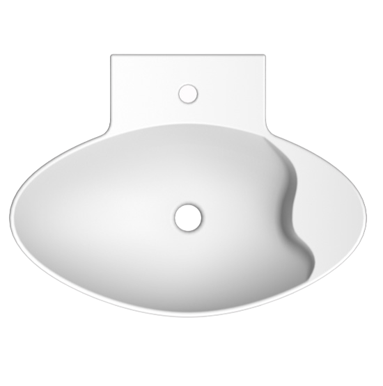 Раковина Scarabeo ZEFIRO подвесная или накладная с переливом с одним отверстием цвет белый 8201