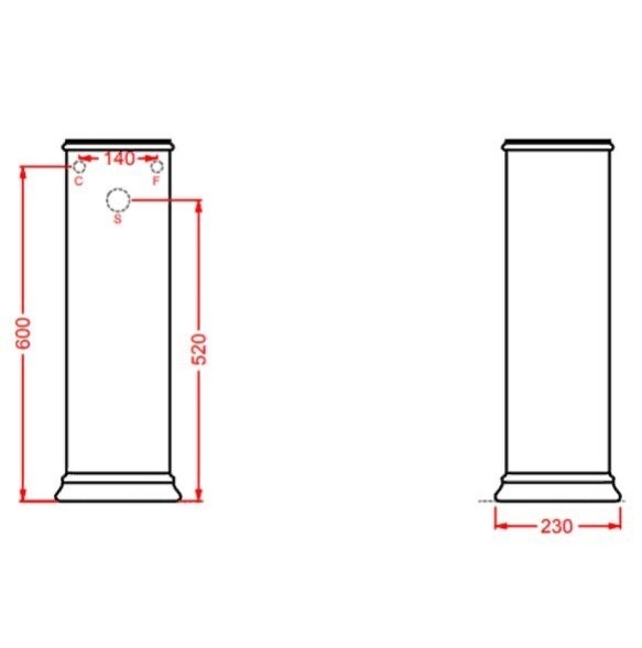 Пьедестал Artceram Civitas для раковины цвет серый CIC001 34 00
