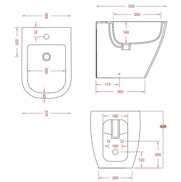 Биде Artceram Faster напольное с одним отверстием  цвет белый FSB002 01 00