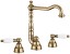 Emmevi Deco Ceramic, двухрычажный смеситель для раковины (излив 18,3 см), на 3 отверстия, с донным клапаном, цвет бронза 121643/BR