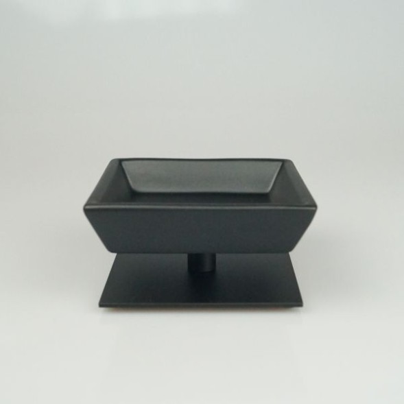Stil Haus Urania, настольная керам. мыльница на ножке, цвет чёрный матовый - черная мат. керамика