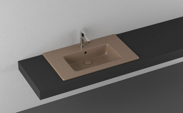 Раковина ISVEA SistemaT накладная ШГВ 810*465*140 отверстия для смесителя 1 цвет коричневый матовый 10SL51081-2H